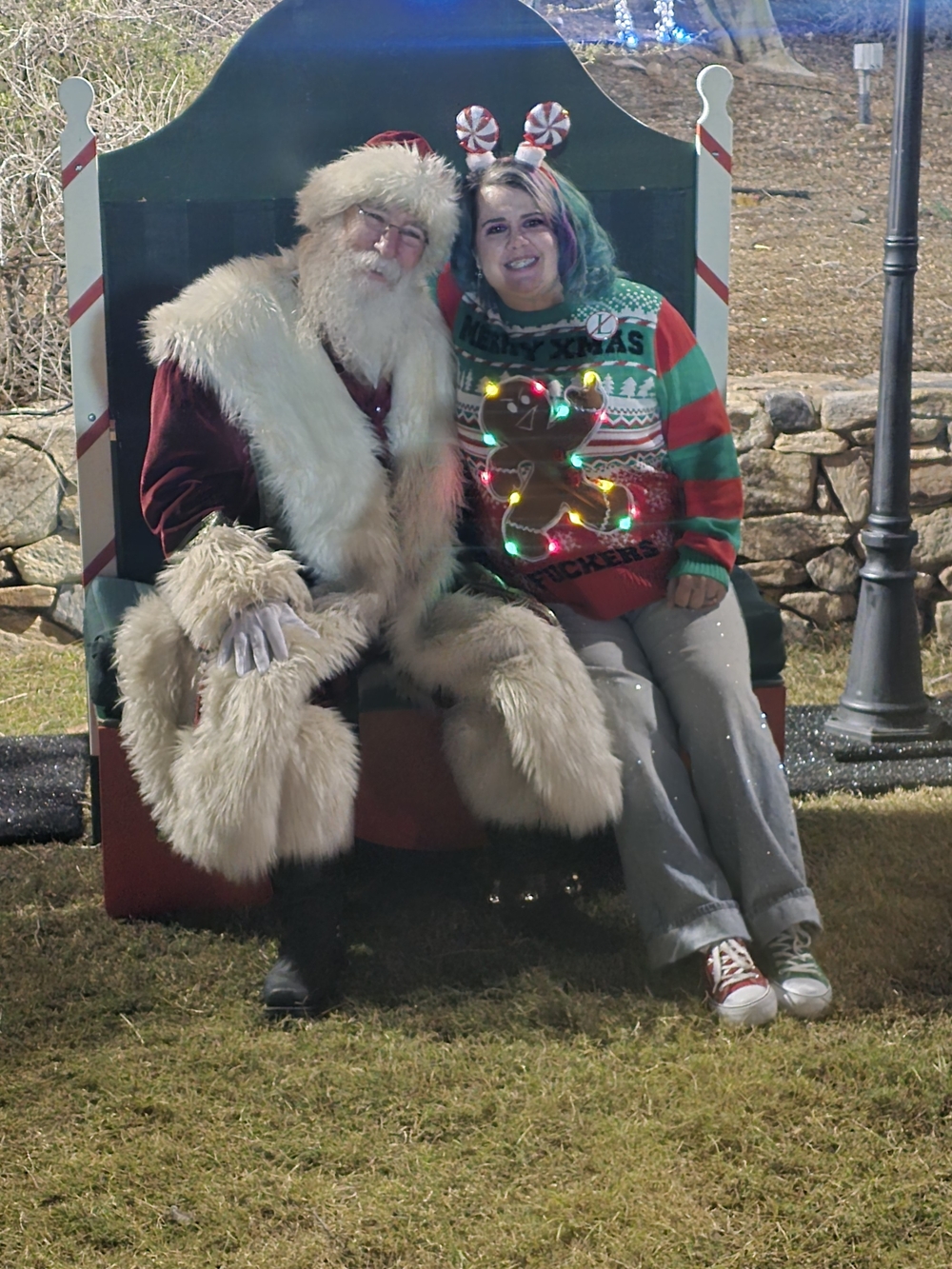 Spencer's Green & Red Holiday Crewneck Sweater